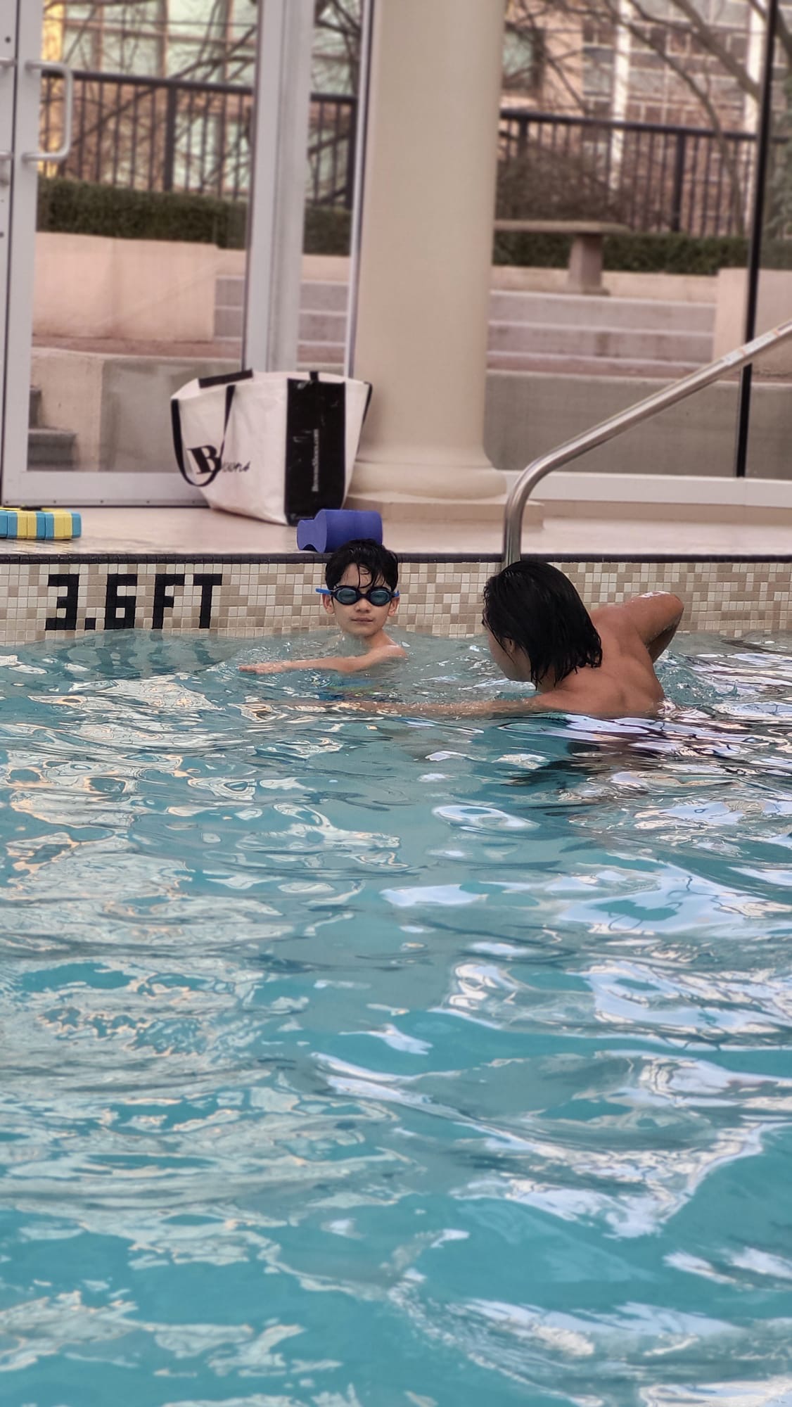 Swimming action shot