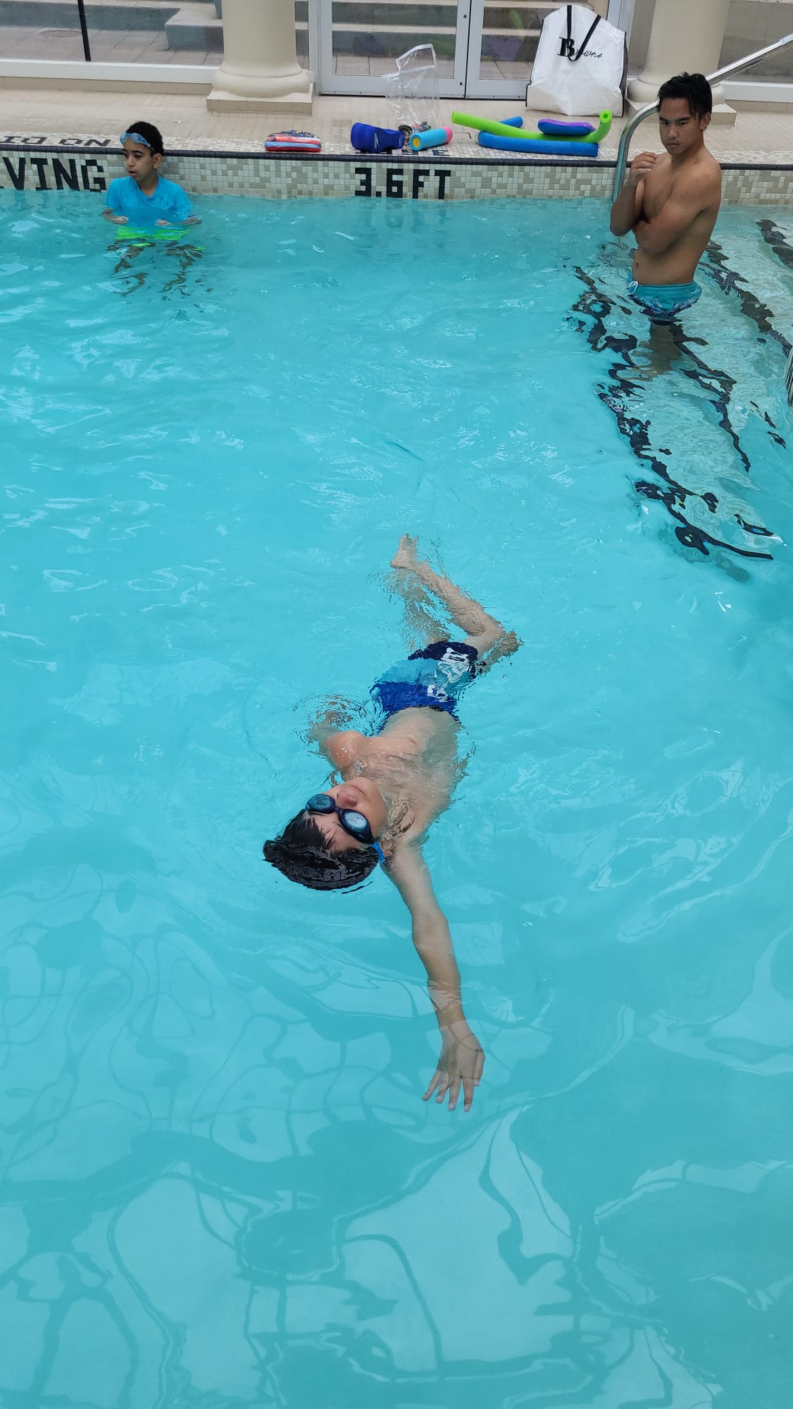 Kids swimming